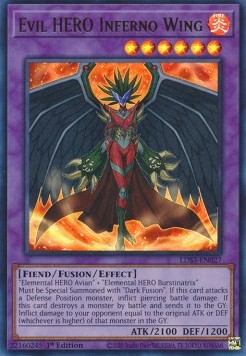 Evil HERO Inferno Wing (V.1 - Ultra Rare)⁣ - Legendary Duelists: Season 3⁣ (Ultra Rare)⁣ [027]