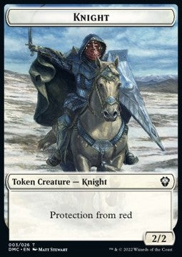 Knight Token (White 2/2 Protection from red)⁣ - Commander: Dominaria United: Extras⁣ (Token)⁣ [T03]