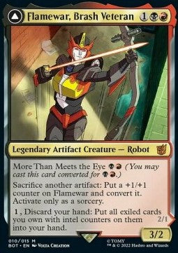 Flamewar, Brash Veteran // Flamewar, Streetwise Operative (V.1)⁣ - Universes Beyond: Transformers⁣ (Mythic)⁣ [10]