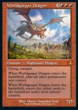 Worldgorger Dragon (V.1)⁣ - Dominaria Remastered: Extras⁣ (Mythic)⁣ [334]