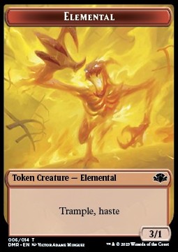 Elemental Token (Red 3/1 Trample, haste)⁣ - Dominaria Remastered: Extras⁣ (Token)⁣ [T 6]