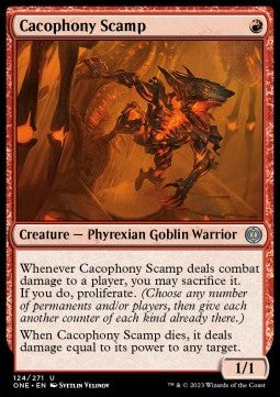 Cacophony Scamp⁣ - Phyrexia: All Will Be One⁣ (Uncommon)⁣ [124]