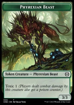 Phyrexian Beast Token (Green 3/3)⁣ - Phyrexia: All Will Be One: Extras⁣ (Token)⁣ [T6]