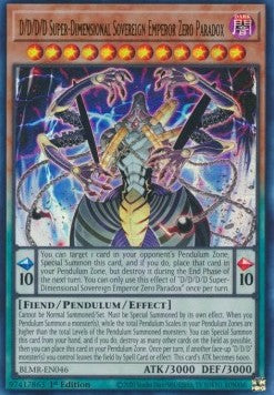 D/D/D/D Super-Dimensional Sovereign Emperor Zero Paradox⁣ - Battles of Legend: Monstrous Revenge⁣ (Ultra Rare)⁣ [046]