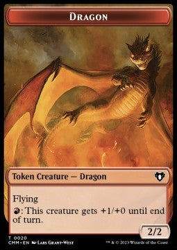 Dragon Token (R 2/2) // Clue Token⁣ - Commander Masters: Extras⁣ (Token)⁣ [T 20/40]