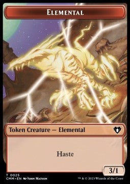 Elemental Token (R 3/1 Haste) // Clue Token⁣ - Commander Masters: Extras⁣ (Token)⁣ [T 25/40]