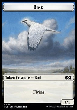 Bird Token (White 1/1)⁣ - Wilds of Eldraine: Extras⁣ (Token)⁣ [1]