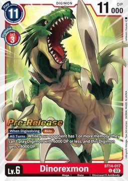 Dinorexmon (BT14-017)⁣ - Promos: Blast Ace⁣ (Uncommon)⁣ [BT14-017]