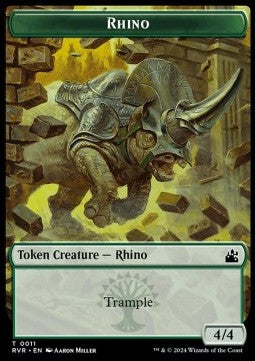 Rhino Token (Green 4/4)⁣ - Ravnica Remastered: Tokens⁣ (Token)⁣ [T11]
