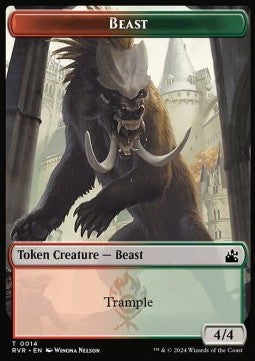 Beast Token (Red and Green 4/4)⁣ - Ravnica Remastered: Tokens⁣ (Token)⁣ [T14]