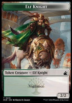 Elf Knight Token (Green and White 2/2)⁣ - Ravnica Remastered: Tokens⁣ (Token)⁣ [T15]