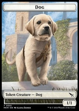 Dog Token (White 1/1)⁣ - Murders at Karlov Manor: Tokens⁣ (Token)⁣ [T01]