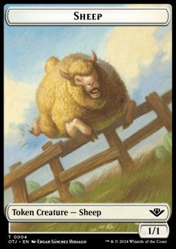 Sheep Token (White 1/1)⁣ - Outlaws of Thunder Junction: Tokens⁣ (Token)⁣ [T04]