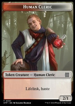 Human Cleric Token (Red and White 2/1)⁣ - Outlaws of Thunder Junction: Tokens⁣ (Token)⁣ [BN T01]