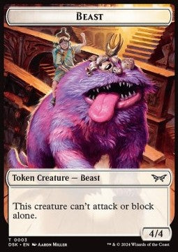 Beast Token (White 4/4)⁣ - Duskmourn: House of Horror: Tokens⁣ (Token)⁣ [T03]