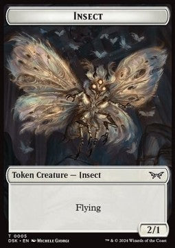 Insect Token (White 2/1)⁣ - Duskmourn: House of Horror: Tokens⁣ (Token)⁣ [T05]