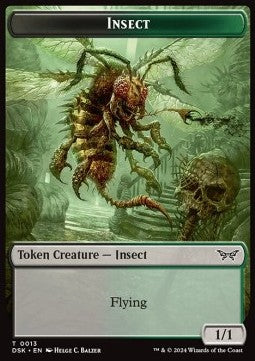 Insect Token (Black and Green 1/1 Flying)⁣ - Duskmourn: House of Horror: Tokens⁣ (Token)⁣ [T13]