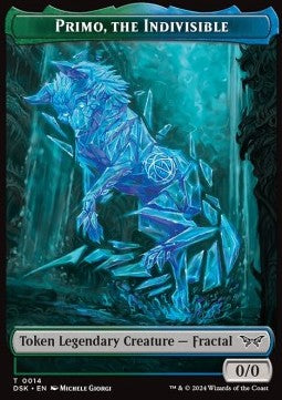 Primo, the Indivisible Token (Green and Blue 0/0)⁣ - Duskmourn: House of Horror: Tokens⁣ (Token)⁣ [T14]