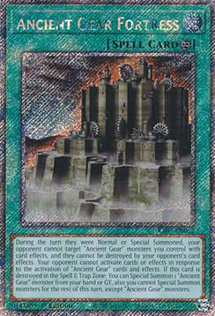 Ancient Gear Fortress (V.4 - Platinum Secret Rare)⁣ - Quarter Century Bonanza⁣ (Platinum Secret Rare)⁣ [062]