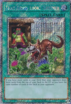 That Grass Looks Greener (V.4 - Platinum Secret Rare)⁣ - Quarter Century Bonanza⁣ (Platinum Secret Rare)⁣ [063]