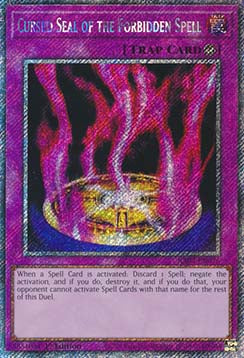 Cursed Seal of the Forbidden Spell (V.4 - Platinum Secret Rare)⁣ - Quarter Century Bonanza⁣ (Platinum Secret Rare)⁣ [076]