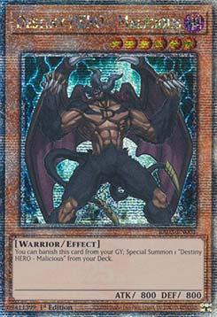 Destiny HERO - Malicious (V.5 - Quarter Century Secret Rare)⁣ - Quarter Century Bonanza⁣ (Quarter Century Secret Rare)⁣ [001]
