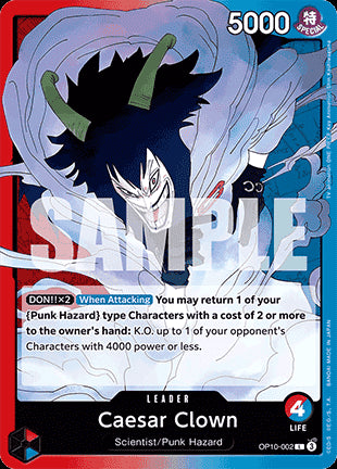 Caesar Clown (OP10-002) (V.1)⁣ - Royal Blood⁣ (Leader)⁣ [002]