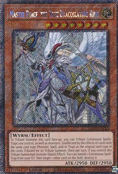 Master Peace, the True Dracoslaying King (V.1 - Platinum Secret Rare)⁣ - Quarter Century Stampede⁣ (Platinum Secret Rare)⁣ [283]
