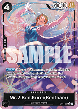 Mr.2.Bon.Kurei(Bentham) (OP14-091) (V.2) - The Azure Sea's Seven (Alternate Art) [OP14-091]